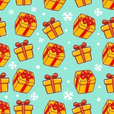 Vector seamless christmas pattern on green background N2