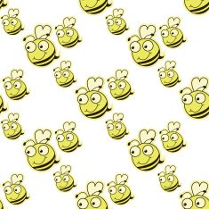 Seamless pattern with bee honeycombs on a white background