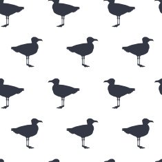 Seamless pattern with seagull silhouettes