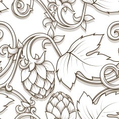 Hops seamless pattern background ornament vector illustration
