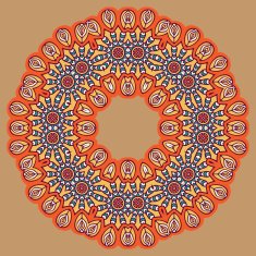 colored circular ornament in Oriental style