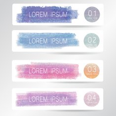 Light blue pink violet vintage number banner