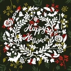 Happy Halloween card with pumpkin N10
