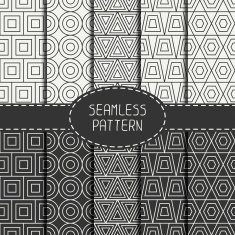Set of line polygon abstract hipster seamless pattern Geometric figures