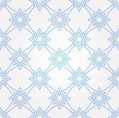 Seamless abstract white pattern with blue fancy ornament