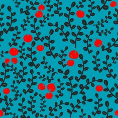 Seamless pattern with forest berries