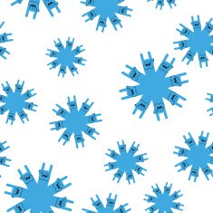 Snowflakes rock hand sign seamless patetrn Rock and roll winter