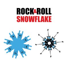 Rock and roll snowflakes hand sign form of