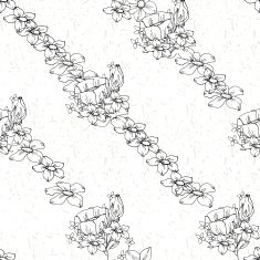 seamless black and white floral pattern N3