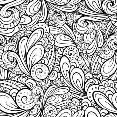 Abstract floral shapes seamless pattern