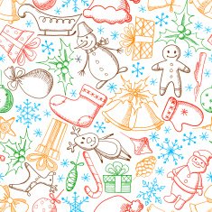 Christmas and New Year seamless vector pattern N14