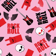 Rock and roll seamless pattern Symbol of rock music