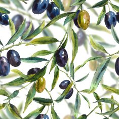 Seamless pattern with branches of the olive tree N2