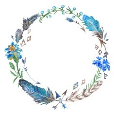 Boho Floral and Feather Wreath