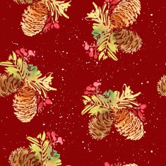 Seamless Christmas pattern Watercolor N6
