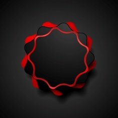 Abstract dark red wavy shape sticker
