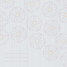 Japanese quilting Sashiko banner Sakura flowers N2