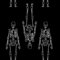 Vector seamless skeleton pattern