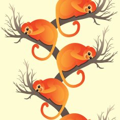 Vector lying Monkey Seamless pattern