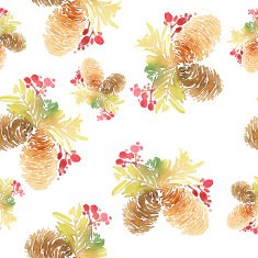 Seamless Christmas pattern Watercolor N10