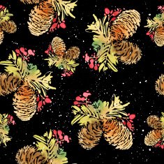 Seamless Christmas pattern Watercolor N11