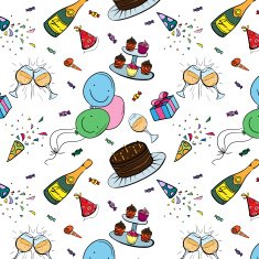 Vector Color Birthday Seamless Pattern