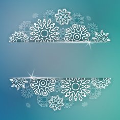 Abstract Christmas background with linear snowflakes