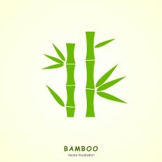 Green bamboo vector icon Vector Illustration