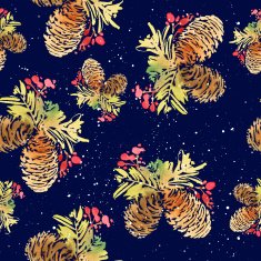Seamless Christmas pattern Watercolor N13