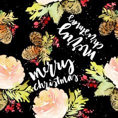 Seamless Christmas pattern Watercolor N14