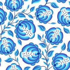 Gzhel seamless pattern Vector illustration