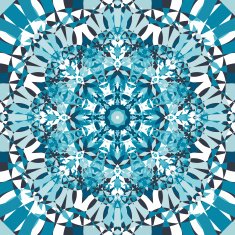 blue circular kaleidoscope pattern