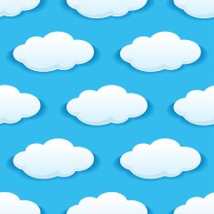 Seamless pattern of clouds on blue sky