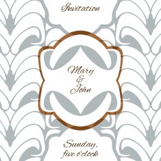 Invitation wedding or greeting card template Elegant frame and pattern
