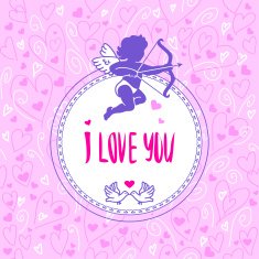 Romantic greeting card Vector illustration N2