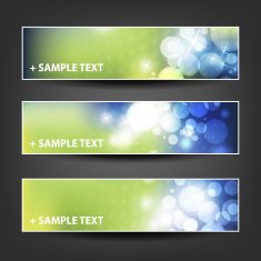 Set of Colorful Sparkling Bright Horizontal Headers and Banners N17