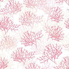 Red and pink corals seamless vector pattern