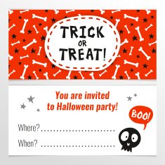 Bright Halloween party invitation design template horizontal N2