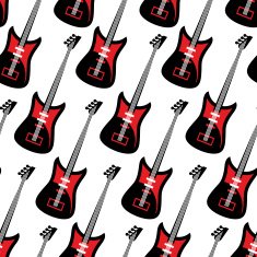 Guitar seamless pattern Electric guitar repeating background