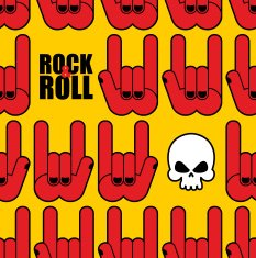 Rock and roll seamless pattern