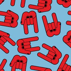 Rock seamless pattern Hand rock sign background Texture for r