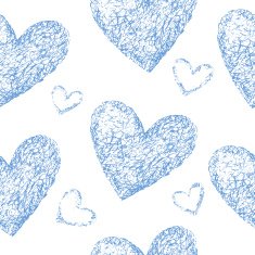 Blue hearts seamless pattern