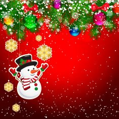 Christmas background with tree branches decorated N6