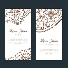 Cute cards with floral and paisley mehndi ornament
