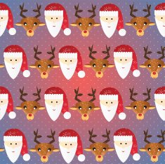 Christmas pattern Seamless texture with Santa and reindeer