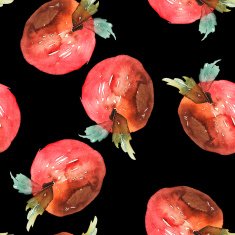 Apples seamless pattern watercolor Handmade Autumn N12