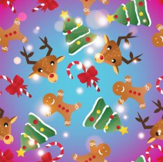 New year seamless pattern Endless Christmas template N11