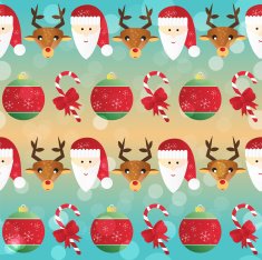 Christmas pattern Seamless texture with Santa and reindeer N2