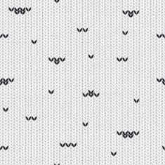 Knitted seamless pattern in black and white colors&ndash; Illustration