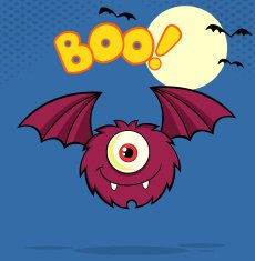 Furry One Eyed Monster With Background